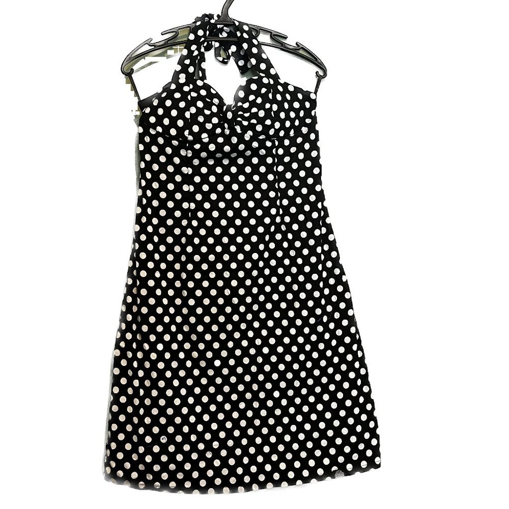 King Kerosin Rockabilly Black & White Polka Dot Dress